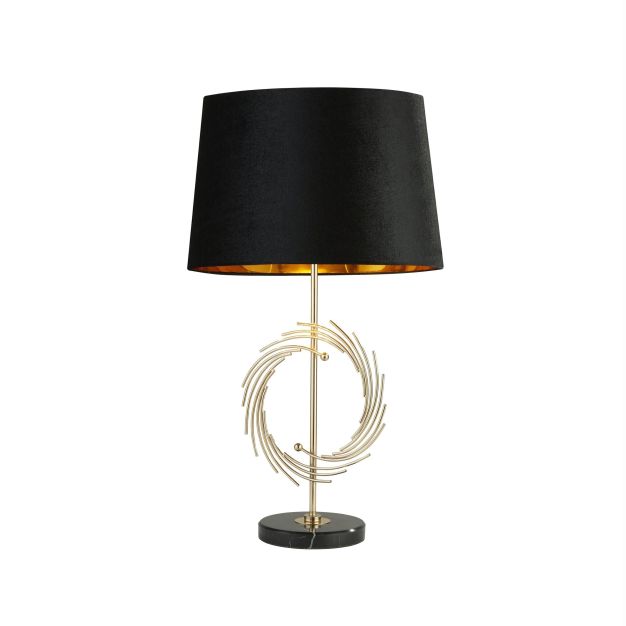 Searchlight Roman - tafellamp - 56 cm - zwart en goud