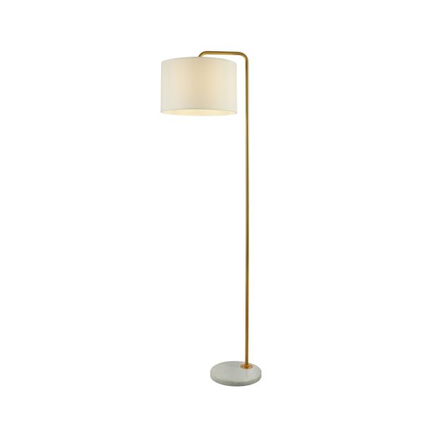 Searchlight Gallow - staanlamp - 155 cm - goud en opaal wit