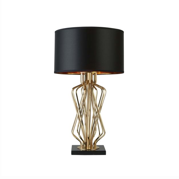 Searchlight Ethan - tafellamp - 72 cm - zwart en goud