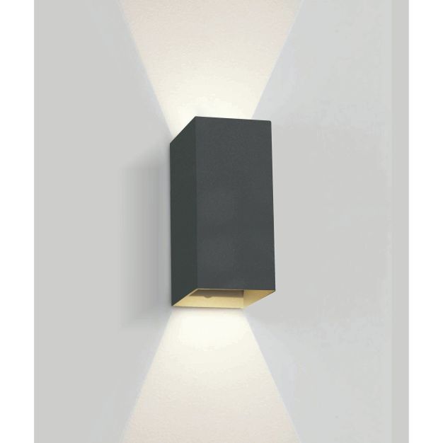 ONE Light Outdoor Wall Dark Lights - buiten wandverlichting - 9 x 6,8 x 16,6 cm - 2 x 3W LED incl. - IP54 - antraciet