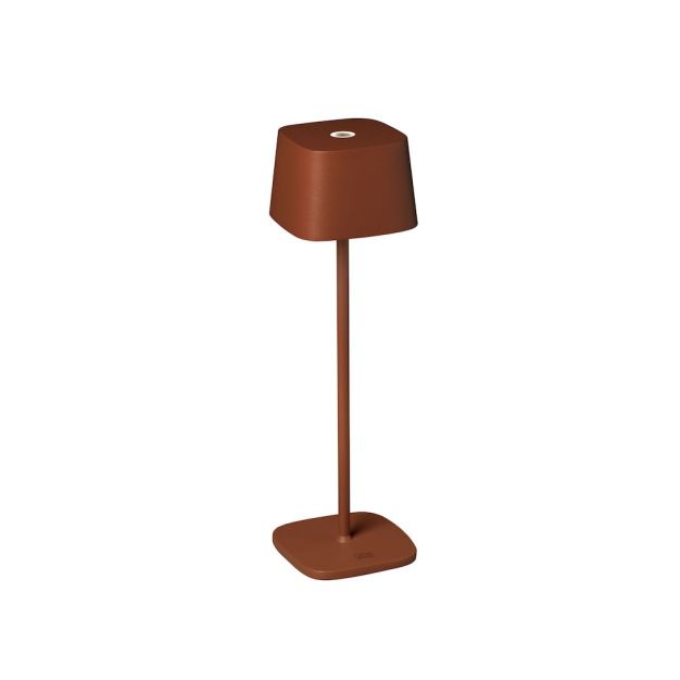 Konstsmide Capri - buiten tafellamp - 10 x 10 x 36 cm - 2,2W dim to warm LED incl. - oplaadbaar - IP54 - terracotta