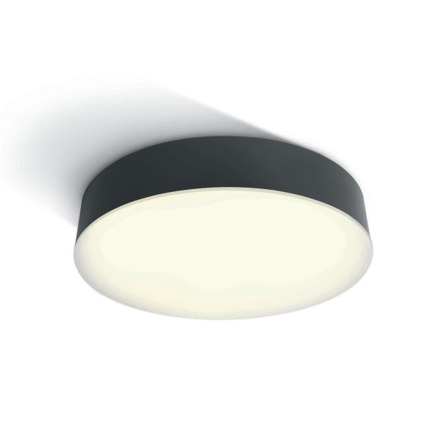 ONE Light LED Plafo Range - buiten plafondverlichting - Ø 32 x 6,3 cm - 21W LED incl. - IP65 - antraciet - warm witte lichtkleur