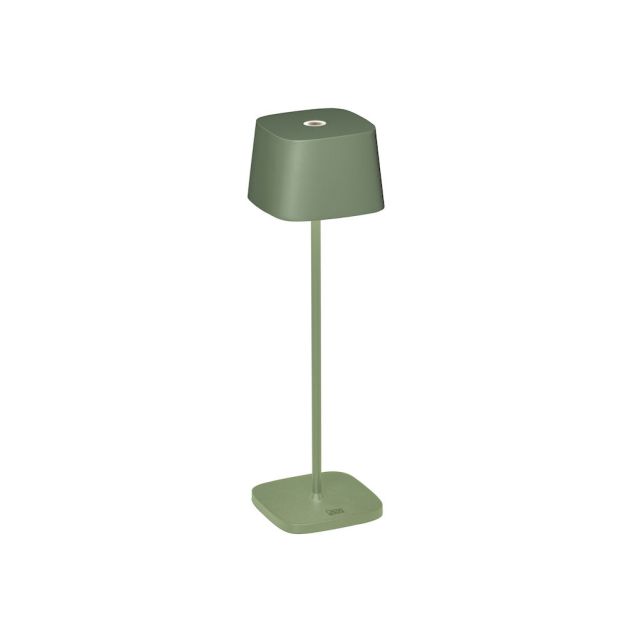 Konstsmide Capri - buiten tafellamp - 10 x 10 x 36 cm - 2,2W dim to warm LED incl. - oplaadbaar - IP54 - groen