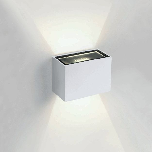 ONE Light Outdoor Wall Up & Down Lights - buiten wandverlichting - 9 x 6,5 x 6,5 cm - 2 x 3W LED incl. - IP54 - wit