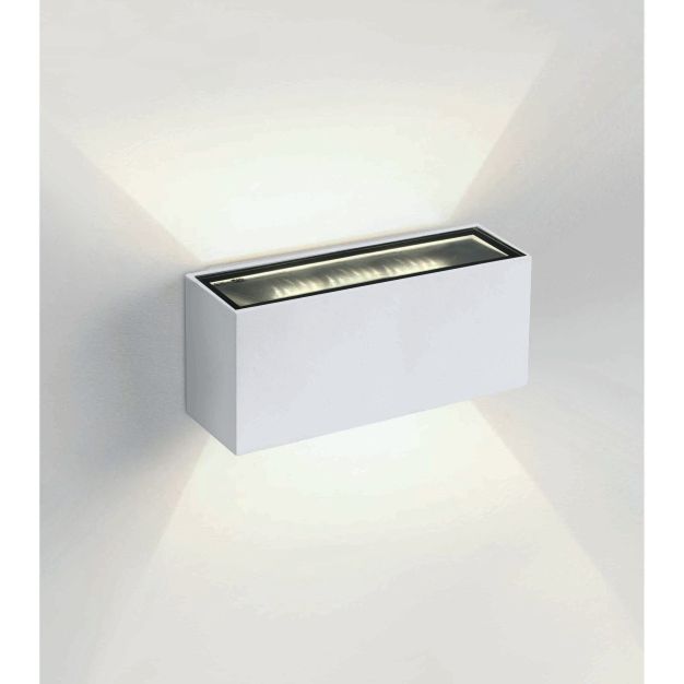 ONE Light Outdoor Wall Up & Down Lights - buiten wandverlichting - 18 x 7 x 6,5 cm - 2 x 6W LED incl. - IP54 - wit