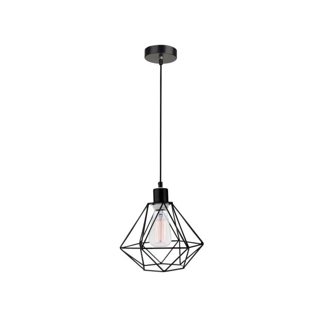 Nova Luce Pietra - hanglamp - Ø 20 x 120 cm - zwart