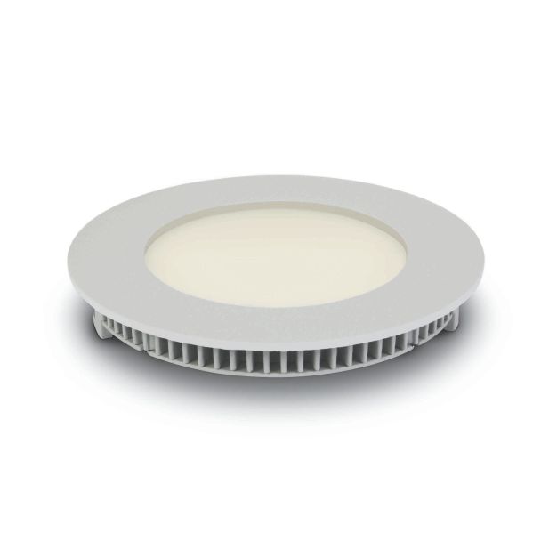 ONE Light Round Recessed Panels - inbouwspot - Ø 120 mm, Ø 108 mm inbouwmaat - 8W LED incl. - IP40 - wit -  warm witte lichtkleur