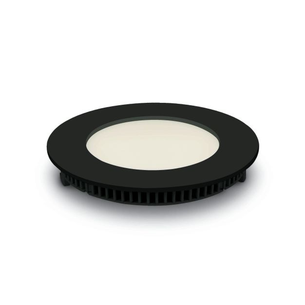 ONE Light Round Recessed Panels - inbouwspot - Ø 120 mm, Ø 108 mm inbouwmaat - 8W LED incl. - IP40 - zwart - witte lichtkleur