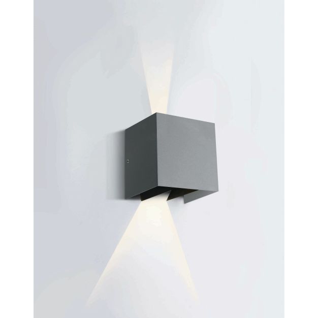 ONE Light Indoor/Outdoor Adjustable Beams - buiten wandverlichting - 14 x 10,5 x 14,5 cm - 2 x 3W LED incl. - IP54 - grijs