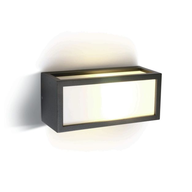 ONE Light Outdoor E27 Square - buiten wandverlichting - 25 x 10 x 11 cm - IP54 - antraciet