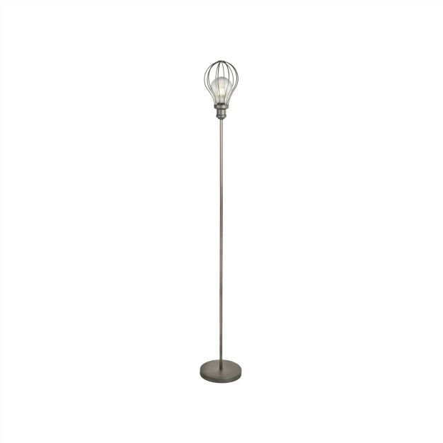 Searchlight Balloon Cage - staanlamp - 166 cm - zilver