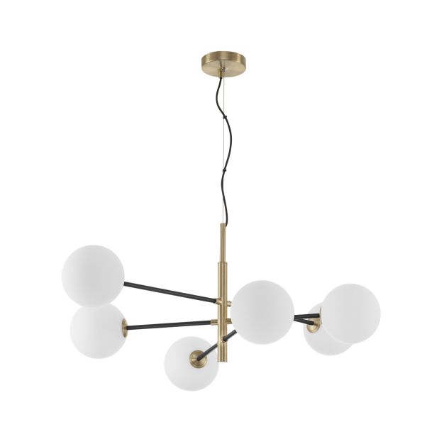 Nova Luce Vitra - hanglamp - 103 x 75 x 136 cm - satijn goud en zwart