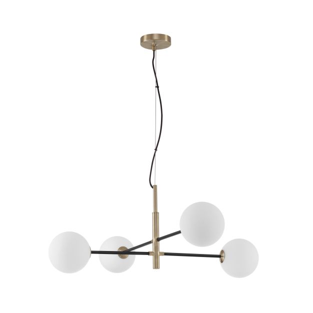 Nova Luce Vitra - hanglamp - 103 x 85 x 130 cm - satijn goud en zwart