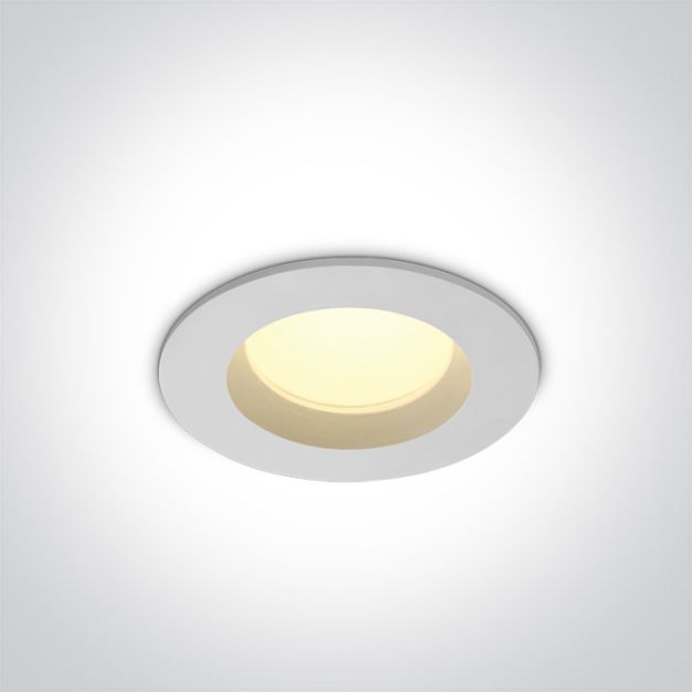 ONE Light Downlights Fixed LED - inbouwspot - Ø 80 mm, Ø 65 mm inbouwmaat - 7W LED incl. - IP54 - wit