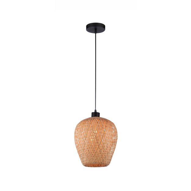 Nova Luce Scarlet - hanglamp - Ø 23 x 120 cm - bruin en zwart