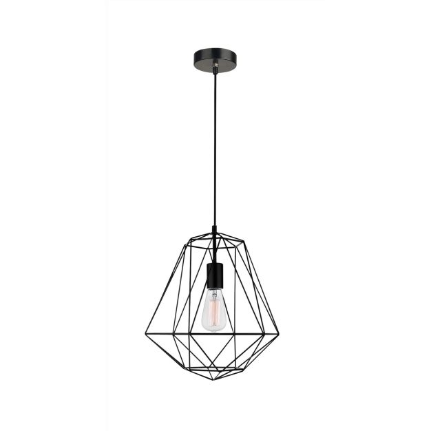 Nova Luce Pietra - hanglamp - Ø 35 x 120 cm - zwart