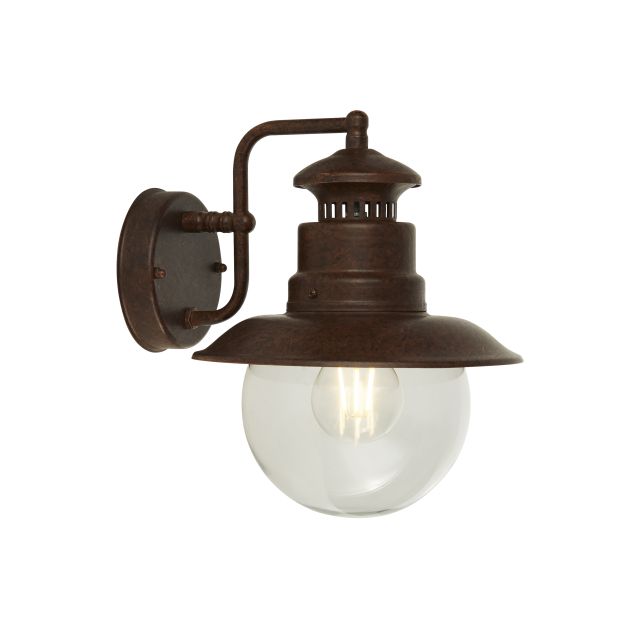 Searchlight Station - buiten wandverlichting - 21,5 x 27 cm - IP44 - verroest bruin