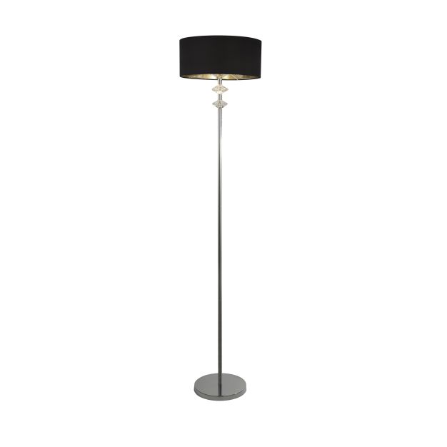 Searchlight New Orleans - staanlamp - 157,5 cm - zwart en chroom