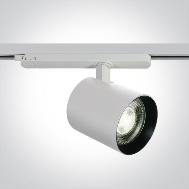 One Light Cob Led Pro - railspot - 3-fase railsysteem - Ø 10 x 10 cm - 35W dimbare LED incl. - wit - wit (4000K)