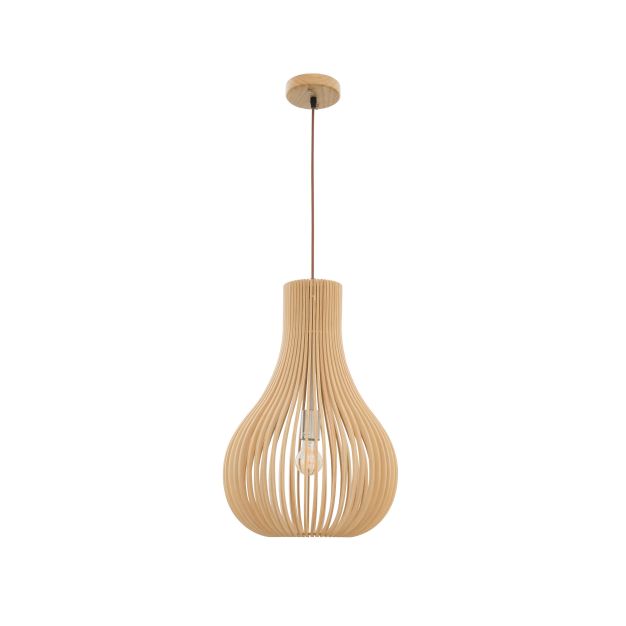 Nova Luce Soho - hanglamp - Ø 38 x 245 cm - natuurlijk hout en bruin