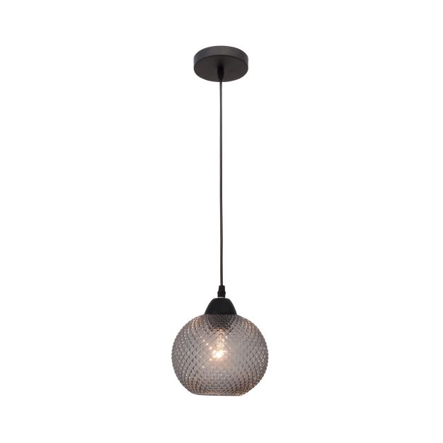 Nova Luce Porto - hanglamp - Ø 18 x 140 cm - donkergrijs en zwart