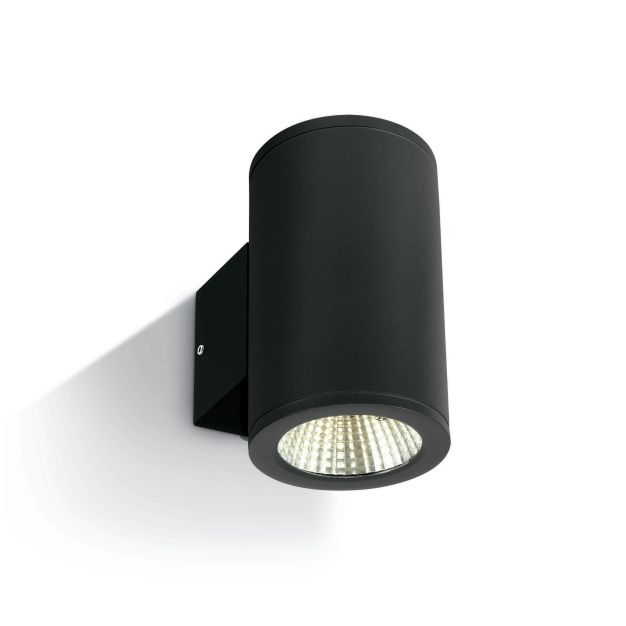 ONE Light Outdoor Wall Cylinders Up & Down Beam - buiten wandverlichting - 8 x 10,6 x 13,8 cm - 2 x 6W LED incl. - IP54 - zwart