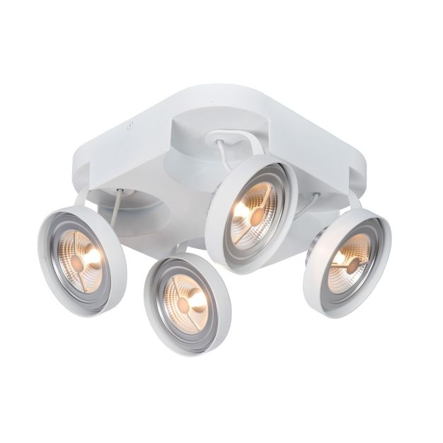 Lucide Versum AR111 - opbouwspot 4L - 30 x 30 x 11 cm - 4 x 10W dimbare LED incl. - wit