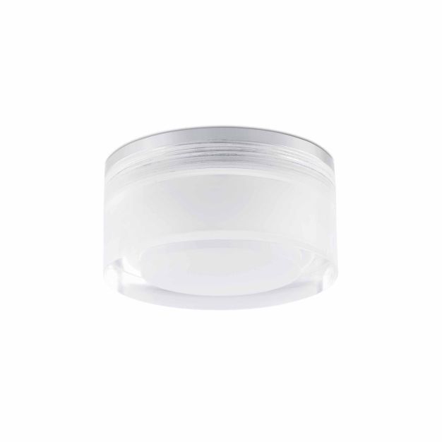 Faro Ebba - plafond/wandverlichting - Ø 7 x 6,5 cm - 4W LED incl. - IP44 - zilver