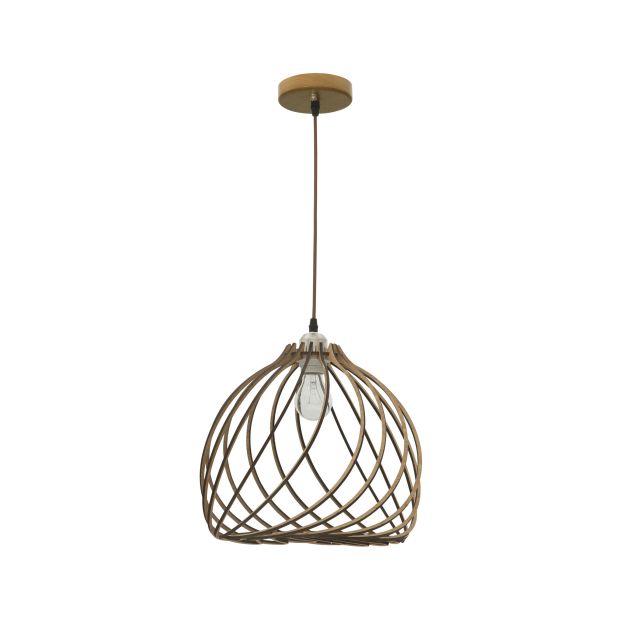 Nova Luce Adana - hanglamp - Ø 35 x 130 cm - bruin