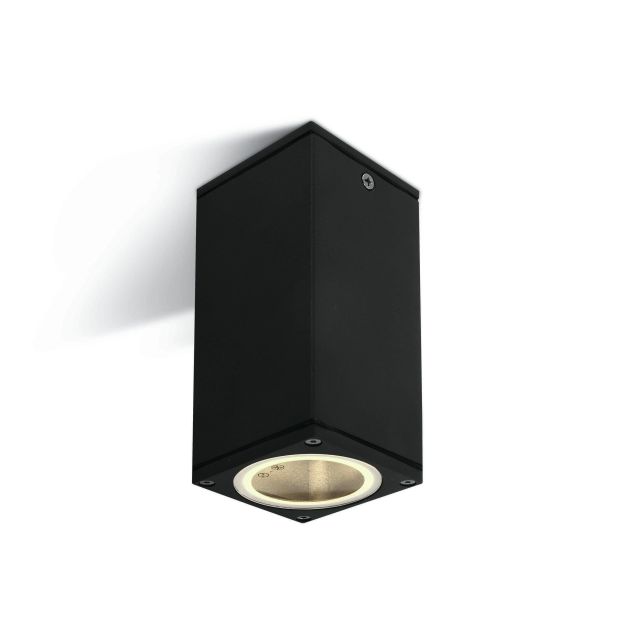 ONE Light GU10 Dark Light Outdoor - buiten plafondverlichting - 6,2 x 6,2 x 13,5 cm - IP54 - zwart