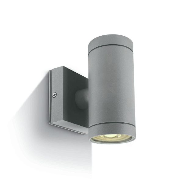 ONE Light GU10 Outdoor Cylinders - buiten wandverlichting - Ø 6,5 x 14,2 cm - IP54 - grijs