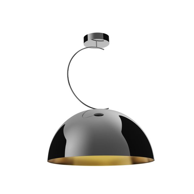 Maxlight Twenty - hanglamp - Ø 40 x 50 cm - zwart en goud