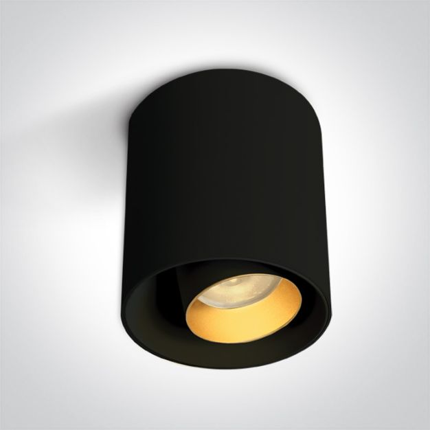 ONE Light LED Decorative Cylinders - plafondverlichting - Ø 8 x 9,5 cm - 12W LED incl. - zwart