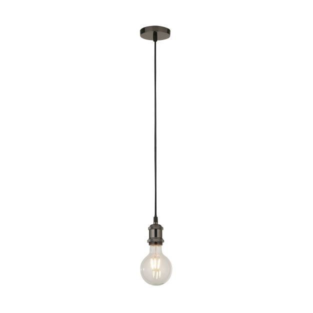 Searchlight Suspension - hanglamp - Ø 9,8 x 150 cm - zwart chroom