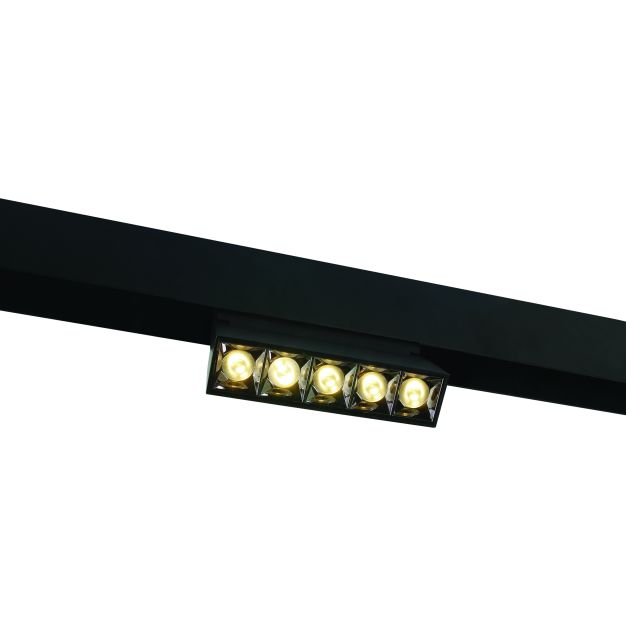 ONE Light magnetisch railsysteem - Adjustable Linear Spots - rail spot - 13,5 x 3,4 x 9,5 cm - 12W LED incl. - zwart