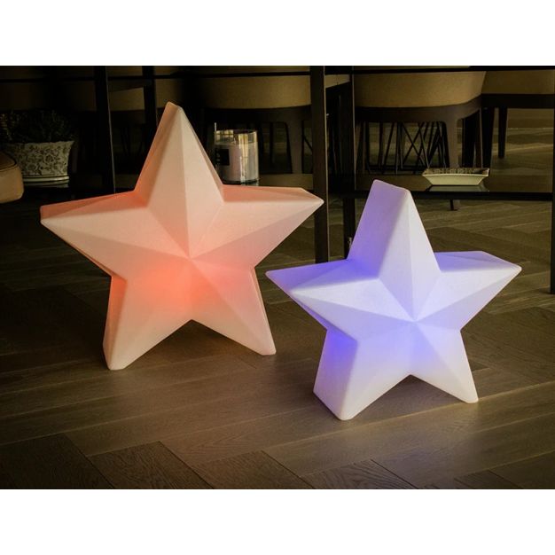 New Garden Nova 60 Christmas Star - oplaadbare tafellamp op zonne-energie met afstandbediening - 62 x 57 x 25,6 cm - 5W RGB LED incl. - IP65 - wit