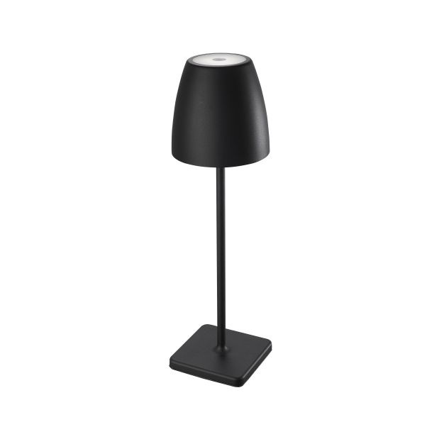 Nova Luce Colt - buiten tafellamp op batterijen - Ø 11 x 38 cm - 1W dimbare LED incl. - IP44 - zandzwart