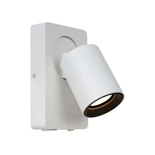 Lucide Nigel - wandverlichting met schakelaar en USB-poort - 16 x 10 x 11,8 cm - 5W LED incl. - wit