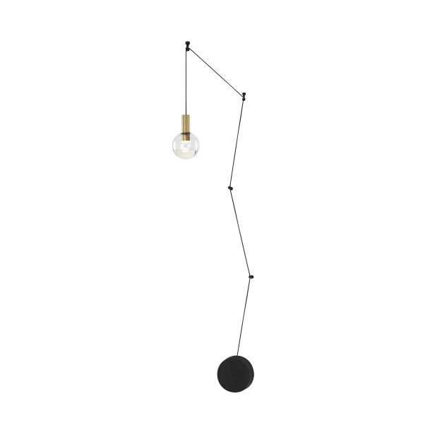 Nova Luce Belar - hanglamp - Ø 10 x 300 cm - 4,8W LED incl. - messing en transparant