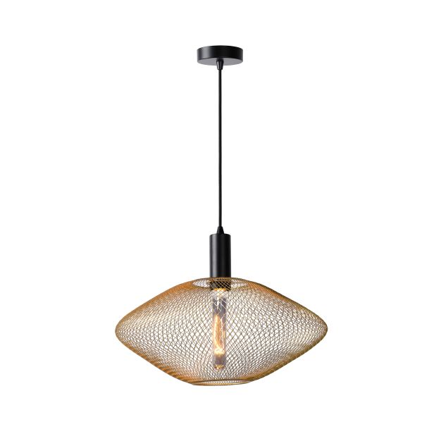 Lucide Mesh - hanglamp - Ø 45 x 135 cm - mat goud