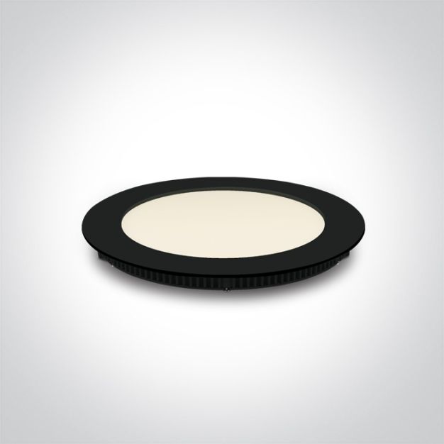 ONE Light Round Recessed Panel - inbouw plafondverlichting - Ø 17,3 x 2,2 cm - 12W LED incl. - zwart - CCT