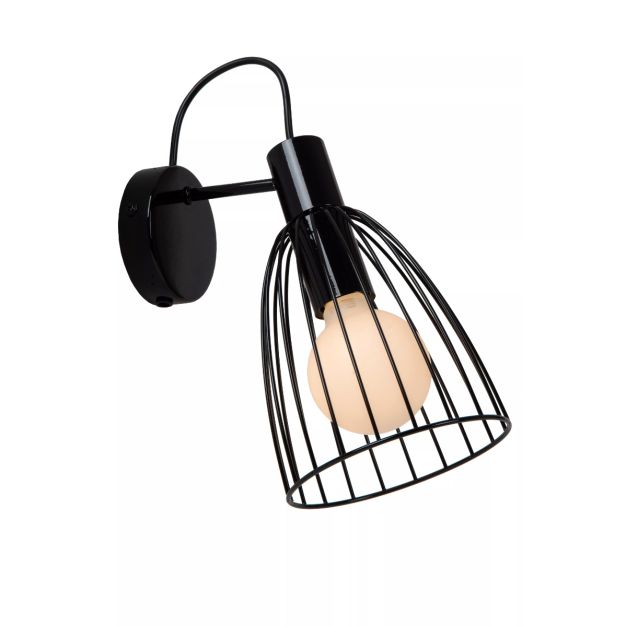 Lucide Macarons - wandlamp - Ø 15 x 19,5 x 29 cm - zwart