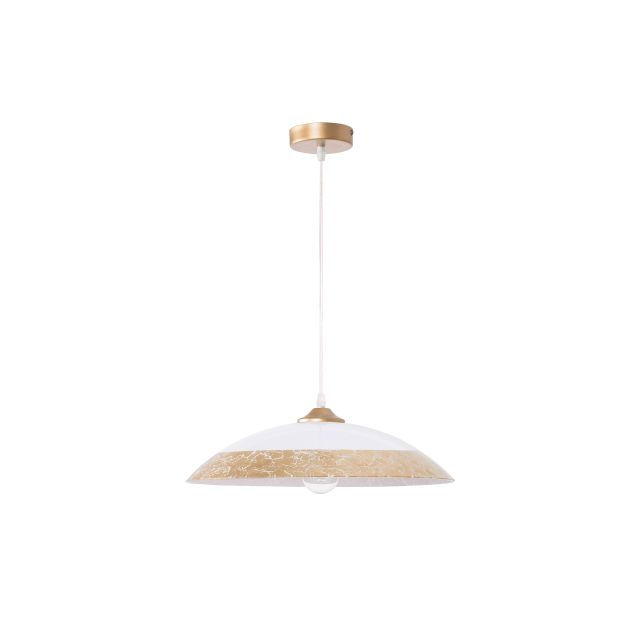 Nova Luce Benito - hanglamp - Ø 40 x 120 cm - wit en goud