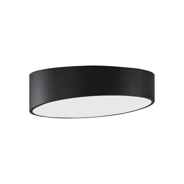 Nova Luce Maggio - plafondverlichting - Ø 50 x 12 cm - 60W LED incl. - zand zwart en mat wit