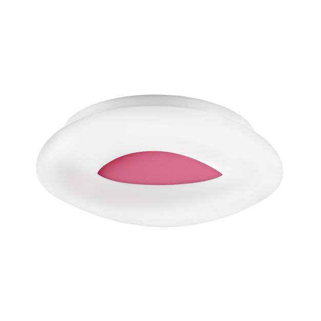 Nova Luce Cia - plafondverlichting - Ø 45 x 9,5 cm - 38W dimbare LED incl. - roze