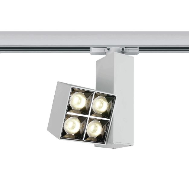 ONE Light Mirror Square - rail spot - 3-fase railsysteem - 8 x 5,4 x 14,8 cm - 15W LED incl. - wit