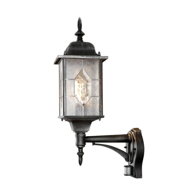 Konstsmide Milano Up - wandverlichting met sensor - 29 x 53 x 16 cm - IP44 - zwart