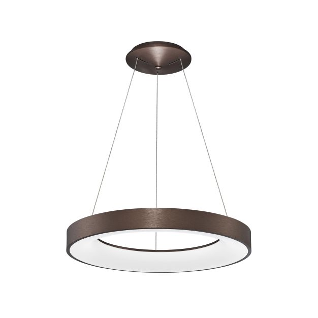 Nova Luce Rando Thin - hanglamp - Ø 60 x 120 cm - 50W dimbare LED incl. - geborstelde koffie