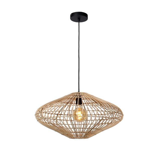 Lucide Magali - hanglamp - Ø 56 x 160 cm - lichtbruin