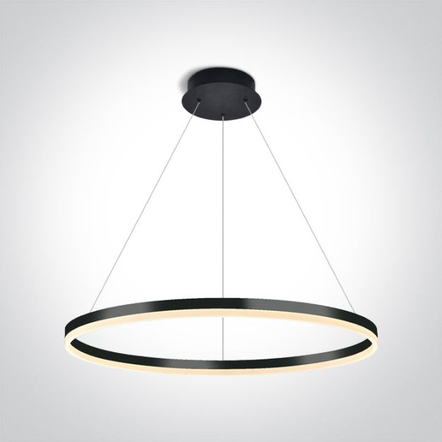 ONE Light Rings - hanglamp - Ø 80 x 150 cm - 60W LED incl. - zwart